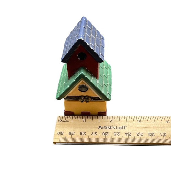 Vintage Tender Heart Treasures Ltd Bird House Hinged Lid Trinket Box 1998 - Picture 9 of 10